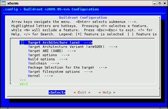 Buildroot menuconfig